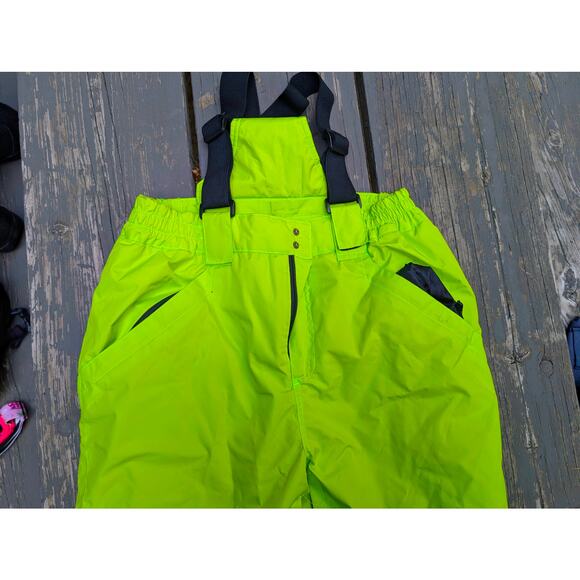 EleTop Insulated Bib Snow Pants | High-Vis Neon Green | Size Medium - Picture 1 of 6